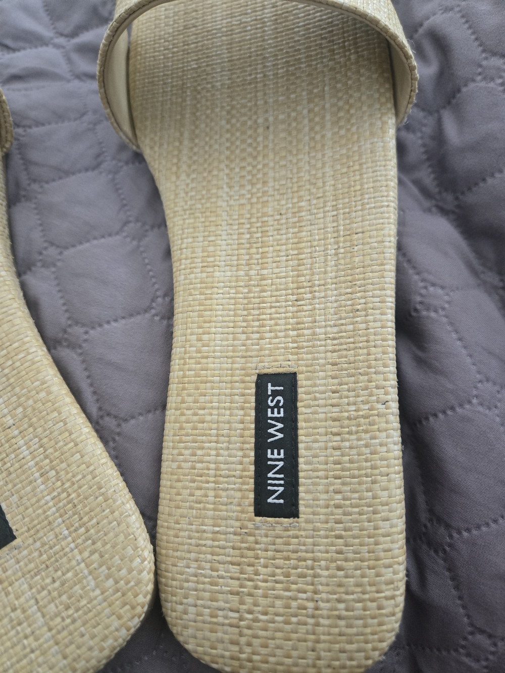 Nine West Beige Woven Slide Sandals - Picture 3 of 4